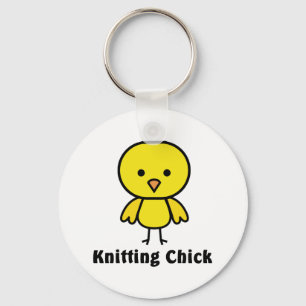Knitting Chick Keychain