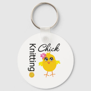 Knitting Chick Keychain