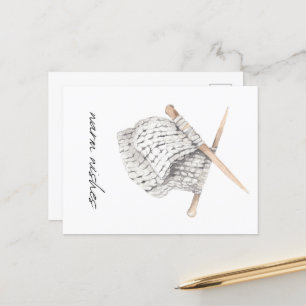 Knitting Cozy Warm Wishes Postcard
