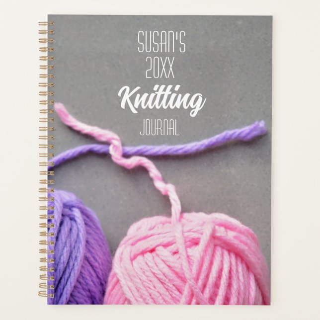 Knitting Crochet Monthly Planner Journal Logbook (Front)