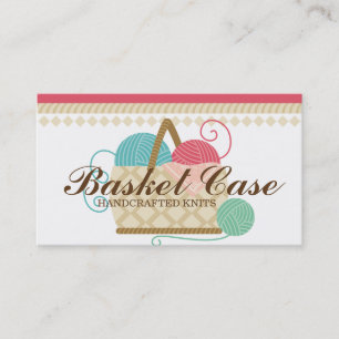 Knitting crochet yarn basket crafts hobbies business card