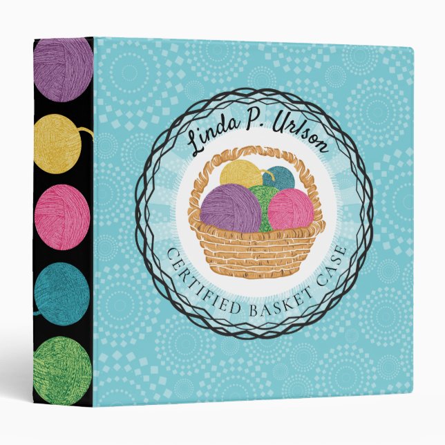 Knitting crochet yarn basket pattern binder (Front/Spine)