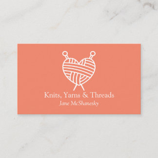 Knitting Crochet Yarn Craft Minimalist Business Card