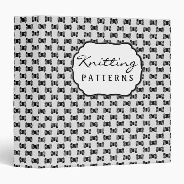 Knitting Crochet Yarn & Crafts Pattern Organizing Binder (Front/Spine)