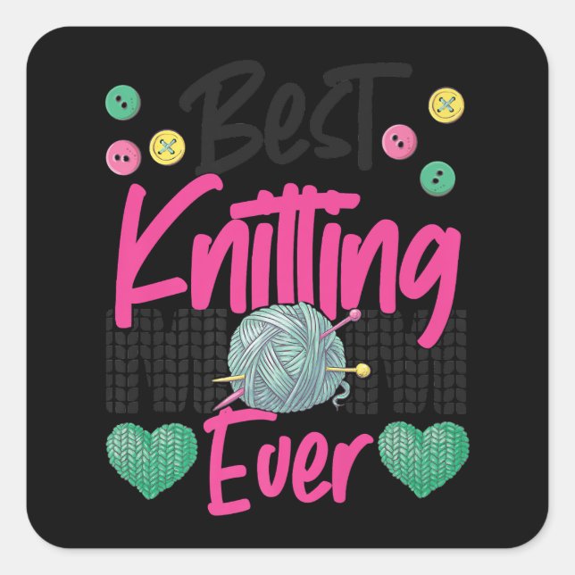 Knitting Crocheting Knit Happens Knitter  Square Sticker (Front)