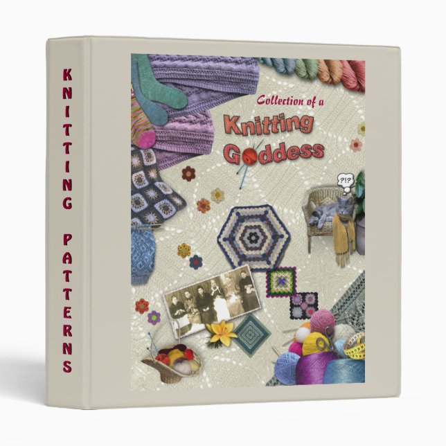 Knitting (customizable) binder (Front/Spine)