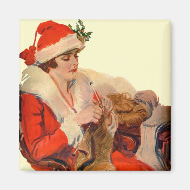 Knitting for Christmas Magnet (Front)