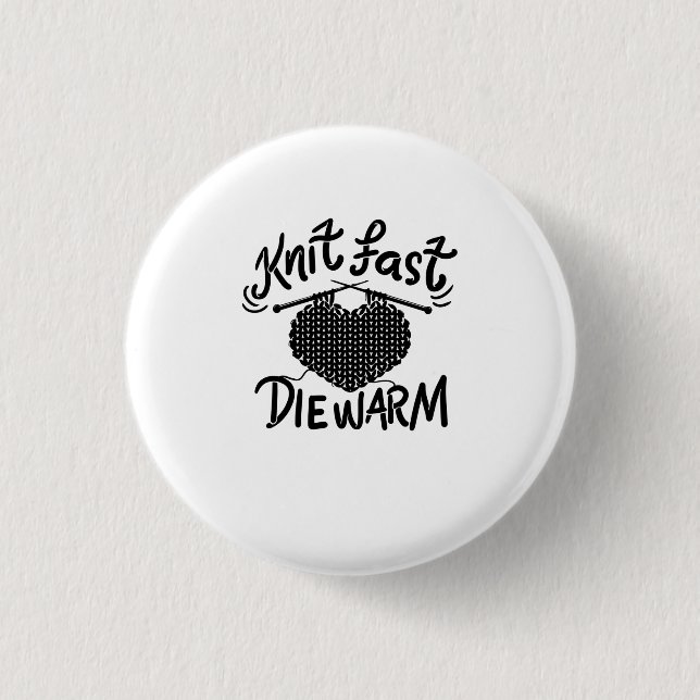 Knitting Funny Knitter 1 Inch Round Button (Front)