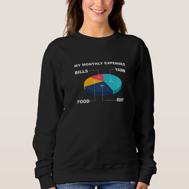 Knitting - Funny Pie Chart Knitter Crafter Premium Sweatshirt (Front)