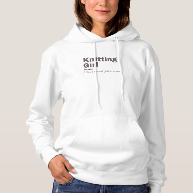 Knitting Girl - Knitting Hoodie (Front)