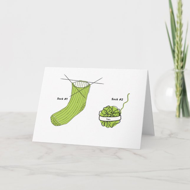 Knitting Greeting Card, Knitting Card (Front)