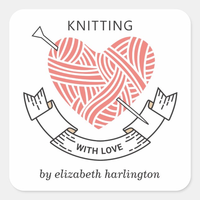 Knitting handmade. Crochet craft supplies. Knitter Square Sticker (Front)