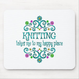 Knitting Happy Place Mouse Pad