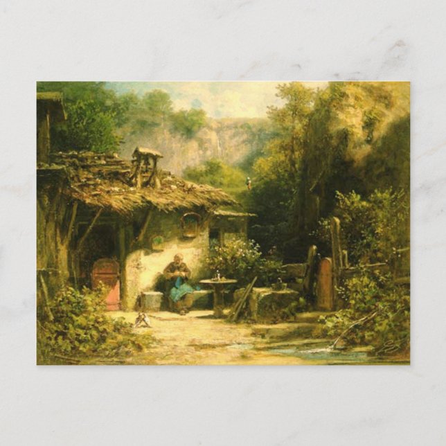 Knitting Hermit - Spitzweg Postcard (Front)