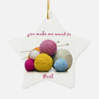 knitting humour ceramic ornament