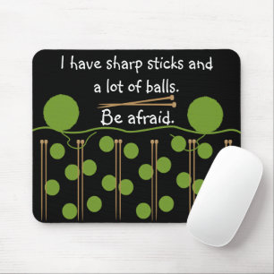 Knitting Humour Design Mouse Pad