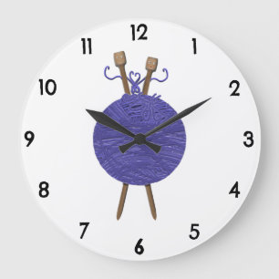 Knitting Humour Large Clock