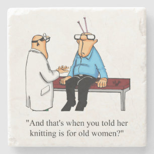 Knitting Humour Stone Coaster Gift
