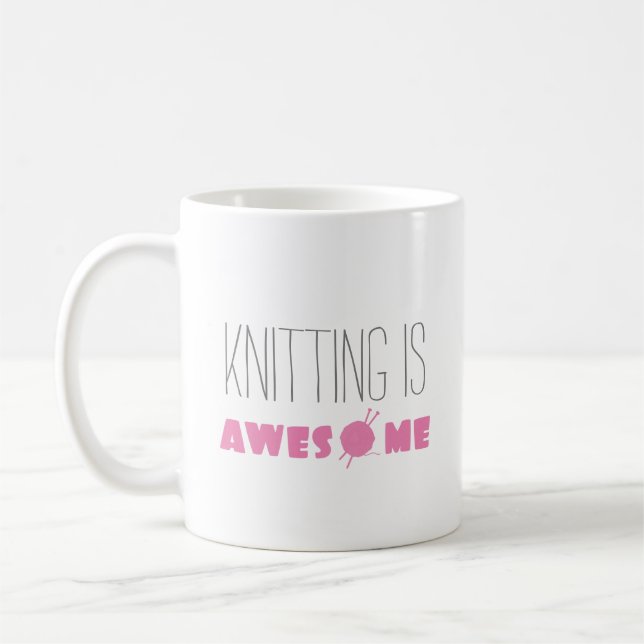 Knitting is Awesome Coffee Mug (Left)