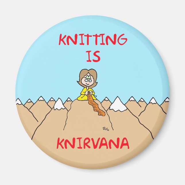 knitting is knirvana guru magnet (Front)