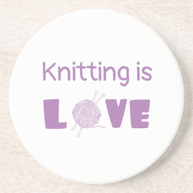 Knitting is Love Coaster (Front)