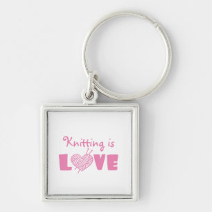 Knitting is Love Keychain