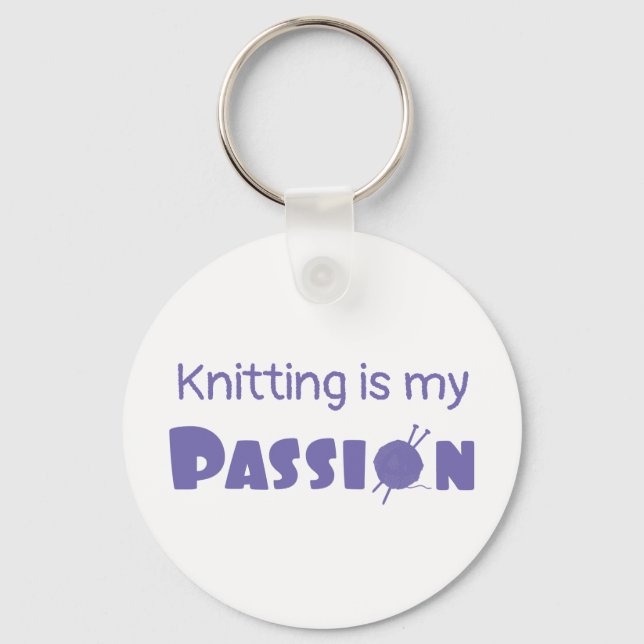 Knitting is my passion keychain (Front)