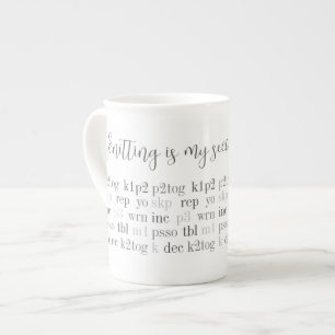 KNITTING IS MY SECOND LANGUAGE Bone China Mug