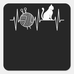 Knitting Is My Yoga Cute Wool Sheep Which Is Knitt Square Sticker