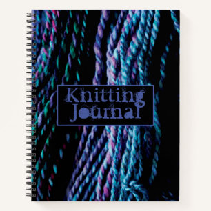 Knitting Journal Yarn Wool Handspun  purple blue
