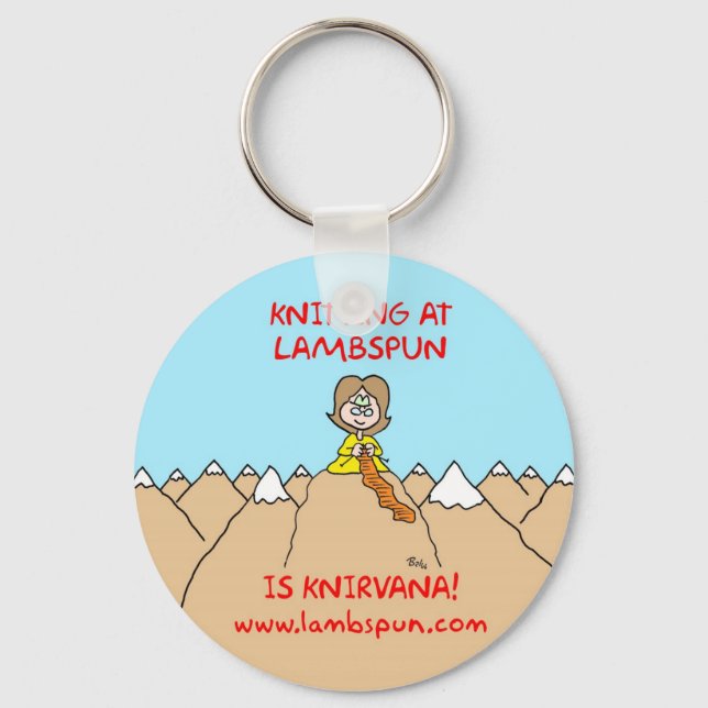 knitting knirvana lambspun keychain (Front)
