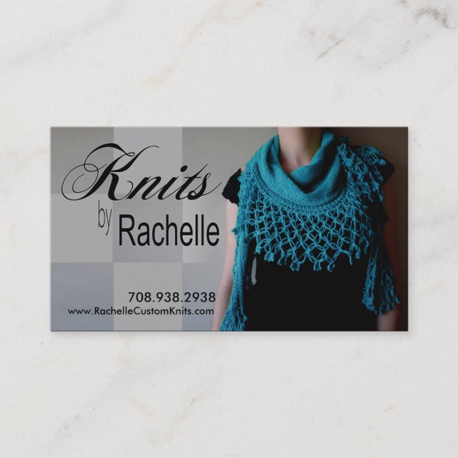 "Knitting" Knit, Crochet, Handmade, Crafts Business Card (Front)