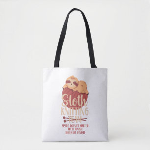 Knitting Knitter Sloth Sloth Tote Bag