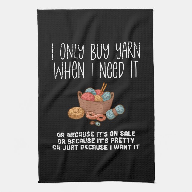 Knitting Knitting Basket Kitchen Towel (Vertical)