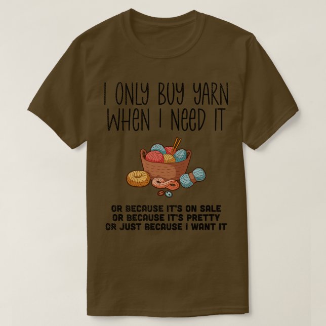 Knitting Knitting Basket T-Shirt (Design Front)