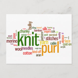 Knitting Lexicon - words for knitters!  Knit On! Postcard