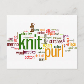 Knitting Lexicon - words for knitters!  Knit On! Postcard