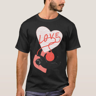 Knitting Love Cat For Cat Lovers family T-Shirt