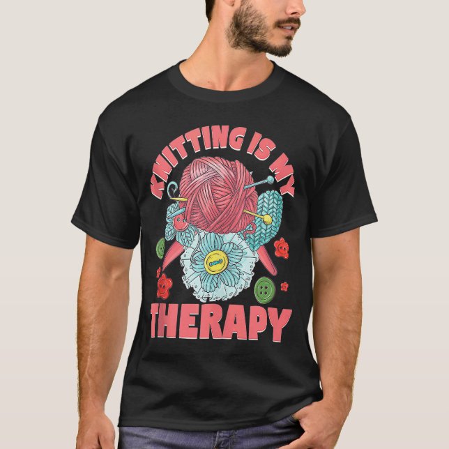 Knitting Love Hobby Yarn Crochet Crocheting needle T-Shirt (Front)