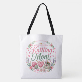 Knitting Mom Shoulder Tote Bag
