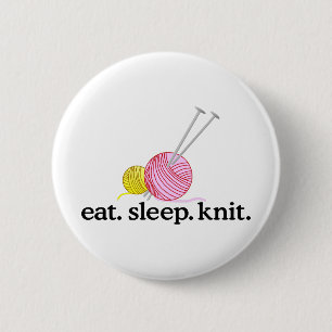 Knitting Needles & Yarn 2 Inch Round Button