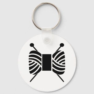 Knitting Needles Yarn Skein & Crafts Keychain