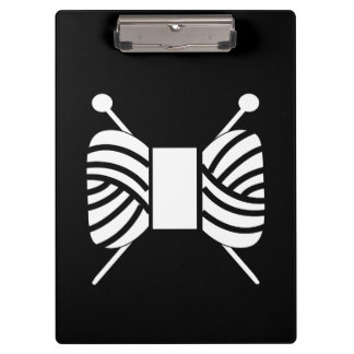 Knitting Needles & Yarn Skein {Dark} Clipboard