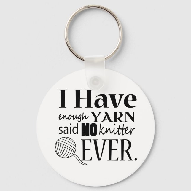 Knitting • Not Enough Yarn Crafts Keychain (Front)