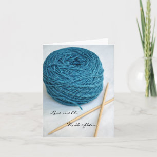 Knitting Note Card - Live well. Knit often.