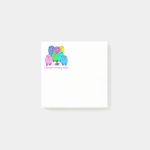 Knitting note.  Fluffy sheep and yarn personalized Post-it Notes