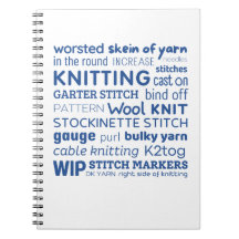 Knitting Notebook - Knitter's Word Collage