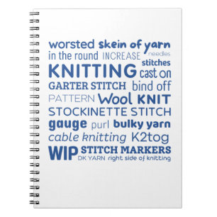 Knitting Notebook - Knitter's Word Collage