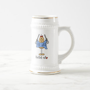 Knitting Nut T-shirts and Gifts Beer Stein