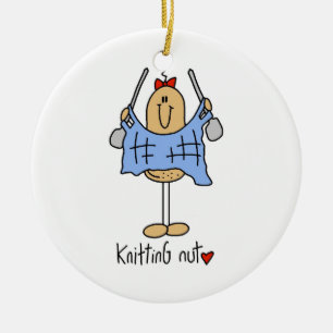 Knitting Nut T-shirts and Gifts Ceramic Ornament